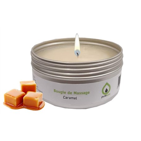 Purespa Bougie de Massage naturelle parfumée - 100% sensuel et relaxant (Caramel