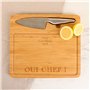 CADEAUX.COM - Planche à Découper Personnalisable en Bambou + Couteau en Acier - Prénom et Message - Idée Cadeau Personnalisé Ave