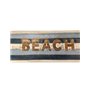 Planche de Surf décorative Beach House 100cm en Bois Bleu et Blanc