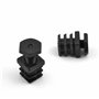 Ajile Embout Réglable Ajustable à Ailettes Entrant Patin Pied de Table Meuble Mobilier Tubulaire Carré en Plastique NOIR pour Tu