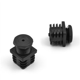 Ajile Embout Réglable Ajustable à Ailettes Entrant Patin Pied de Table Meuble Mobilier Tubulaire Carré en Plastique NOIR pour Tu