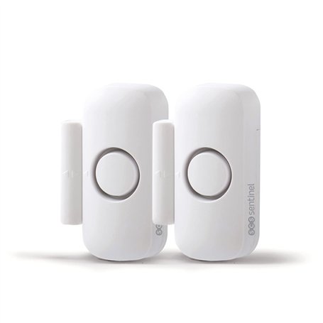 SCS Sentinel - SAL0063 - Lot de 2 Détecteurs d’Ouverture Autonome pour Porte et Fenêtre – Fonction Alarme et Carillon - Facile à