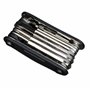 PARENCE.- Kit de Réparation Vélo avec Clé Compacte 16 en 1 Multifonction - L'Essentiel pour Les Aventures Cyclistes, Noir