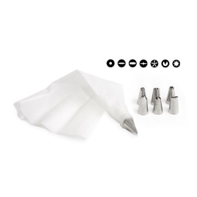 PARENCE.- Poche à Douille avec 7 embouts Différents pour une Décoration de vos Desserts Optimale - Patisserie
