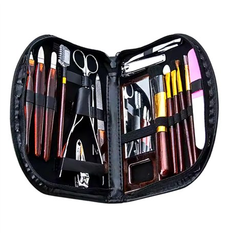 PARENCE. - Set Cosmétique et Manucure Complet dans une Trousse Zippée - Nouveauté ! Kit 18 Pièces Manucure