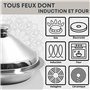 PZL CONCEPT Tajine Induction tout Feux en Acier Inoxydable - Diamètre 24 cm - Plat à Tajine Marocain pour Plaque Induction, Vitr