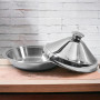 PZL CONCEPT Tajine Induction tout Feux en Acier Inoxydable - Diamètre 24 cm - Plat à Tajine Marocain pour Plaque Induction, Vitr