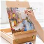 Chevalet Peinture et Peinture à l’Huile - Kit Peinture 41 Pièces : 24 tubes de peinture 3 toiles peinture 1 Bloc Papier 10 Pince