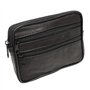 LOLUNA® Pochette Cuir véritable Compact 3 Fermetures