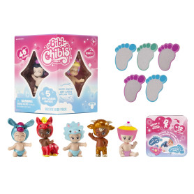 Bandai - Bibi Chibis - Pack de 5 - Modèle Aléatoire - Mini-Figurines bébé à Collectionner - 5 Figurines Chibi Dont 3 Mystères -