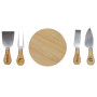 Coffret FROMAGE Plat de service en Bambou et 4 couteaux a fromage