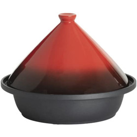 WEB2O Tajine Induction et Vitro-céramique INOX (Rouge et Noir degradé)