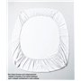 Drap-Housse Percale 100% Coton 80 Fils 160 x 200 Bonnet 35 cm Blanc