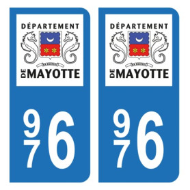 HADEXIA Autocollant Stickers Plaque d'immatriculation Auto Voiture 976 Mayotte