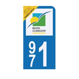 HADEXIA Autocollant Plaque d'immatriculation Moto 971 Guadeloupe Version BIS