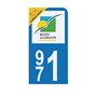 HADEXIA Autocollant Plaque d'immatriculation Moto 971 Guadeloupe Version BIS