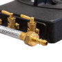 PROWELTEK - Rechaud à gaz en Fonte véritable 4 pieds 2 bruleurs + Tuyau gaz à vis 1.50m + Détendeur Propane TRIGLAV 9800