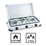 KEMPER - Réchaud gaz portable 3 feux 3450W Blanc laqué Couvercle Plaque de cuisson + tuyau gaz