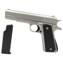 Saigo Defense Pistolet à Billes Airsoft/Style 1911 à Ressort (Spring) / Couleurs: Noir et Argenté/Matière: Métal/Puissance 0.3 J