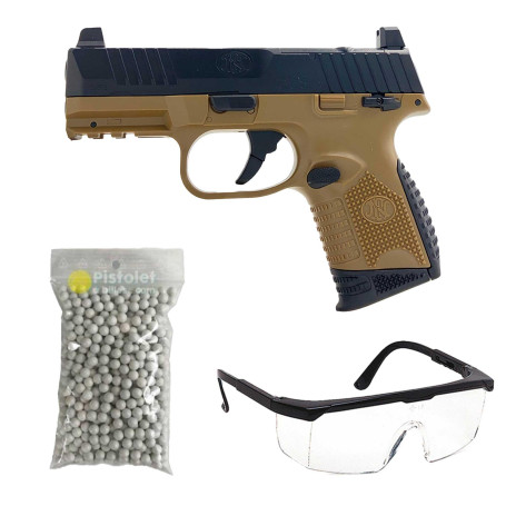 Saigo Defense Pack Airsoft Pistolet à Billes FN Herstal 509BT Compact MRD à Ressort (Spring) / Matière: Plasique ABS/Puissance 0