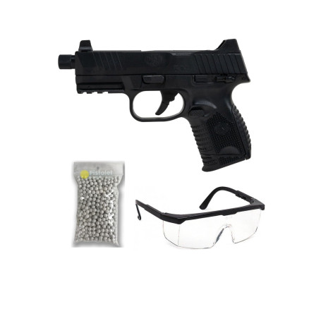 THE REPLICANT Pack Airsoft Pistolet à Billes FN 509 Tactical Noir à Ressort (Spring)/Matière: Plasique ABS/Puissance 0.2 Joule/L