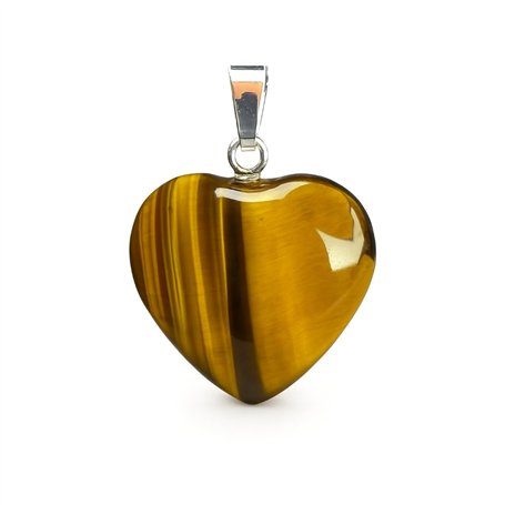 Felicidade Pendentif Cœur en Œil de Tigre - Bijou Protecteur et Naturel