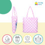 mybagstory - Sac Shopping Stitch Rose - Femme - Adolescente - Plage - Courses - Lycée - Collège - Taille 40 cm - Bretelles - Idé