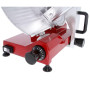 Trancheuse à Jambon Électrique 250 mm – Épaisseur Réglable 0 à 12 mm – Puissance 150W – Design Rouge Élégant – Idéale Viande, Ch