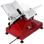 Trancheuse à Jambon Électrique 250 mm – Épaisseur Réglable 0 à 12 mm – Puissance 150W – Design Rouge Élégant – Idéale Viande, Ch