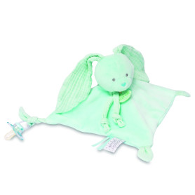 BABY NAT' - Doudou Lapin Diabolo menthe - BN0620 -Vert