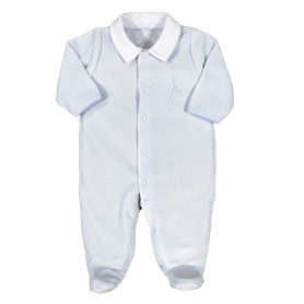 Sophie la Girafe - Pyjama Bébé - Grenouillère - Ouverture en Y à l'avant - Garçon - 1 Mois - Bleu