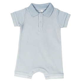 SOPHIE LA GIRAFE - Combi-Short Bébé - Garçon Maille Piquée - 6 mois - Bleu