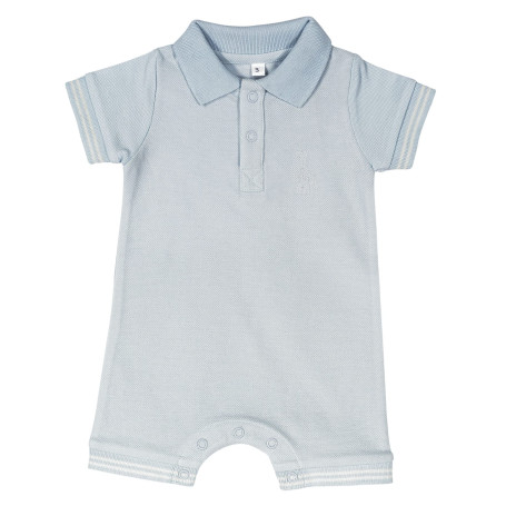 SOPHIE LA GIRAFE - Combi-Short Bébé - Garçon Maille Piquée - 6 mois - Bleu