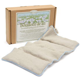 MILLE OREILLERS Bouillotte de lin® Classique - Apaisante - 20 x 40 cm - A réchauffer au micro-ondes - Fabriquée en France