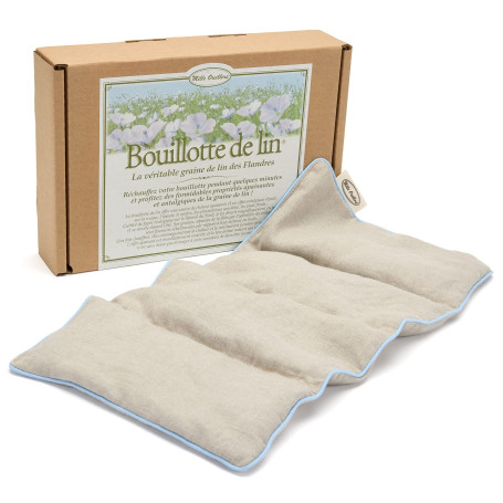MILLE OREILLERS Bouillotte de lin® Classique - Apaisante - 20 x 40 cm - A réchauffer au micro-ondes - Fabriquée en France