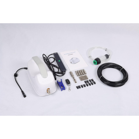 Breakling Kit Complet brumisateur terrasse Haute Pression 6 Buses Anti Gouttes - 10m de Tuyau - télécommande - climatisation ext