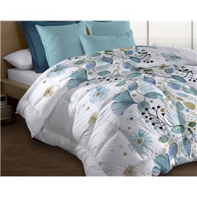 Le linge de Jules Couette Microfibre 220x240 - Imprimée Double-Face - 550 grs/m2 - Bloom