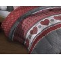 Le linge de Jules Couette Microfibre 220x240 - Imprimée Double-Face - 550 grs/m2 - Cœurs Rouge
