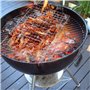 SIROCO Double Grille Barbecue Rectangle 34x22 cm en Acier Chromé avec Manche en Bois – Parfait pour des Grillades Maîtrisées