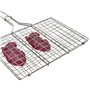 SIROCO Double Grille Barbecue Rectangle 34x22 cm en Acier Chromé avec Manche en Bois – Parfait pour des Grillades Maîtrisées