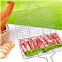 SIROCO Double Grille Barbecue Rectangle 34x22 cm en Acier Chromé avec Manche en Bois – Parfait pour des Grillades Maîtrisées
