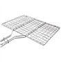 SIROCO Double Grille Barbecue Rectangle 34x22 cm en Acier Chromé avec Manche en Bois – Parfait pour des Grillades Maîtrisées