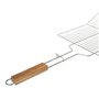 SIROCO Double Grille Barbecue Rectangle 34x22 cm en Acier Chromé avec Manche en Bois – Parfait pour des Grillades Maîtrisées