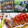 SIROCO Double Grille Barbecue Rectangle 34x22 cm en Acier Chromé avec Manche en Bois – Parfait pour des Grillades Maîtrisées