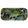 Les Jardins de la Comtesse - Petit Plateau rectangulaire en Mélamine Pure Noir/Vert – Gateaux/Cake - Plat Long de Présentation d