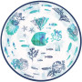 Les Jardins de la Comtesse - Grand Saladier en Mélamine - Caraïbes - 4L / Ø 31 cm - Bleu Mer et Poissons - Service de Table de l
