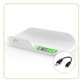 Little Balance - Pèse-bébé Happy Baby Soft USB - Sans pile - rechargement USB - 20 kg / 5 g