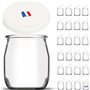 SPECIAL-DAY Lot de 24 pot de yaourt en verre avec couvercles hermetique | verrine pour tout yaourtière |petit pots bebe longue c