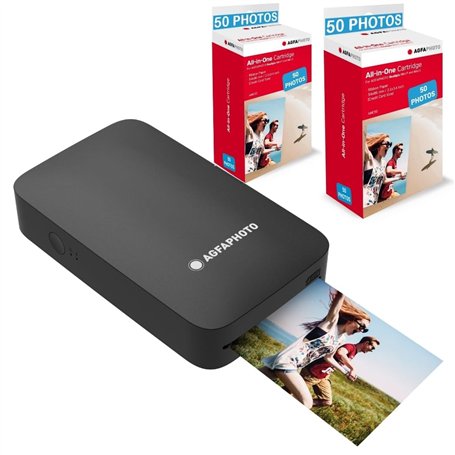 AGFA Photo - Pack Imprimante Realipix Mini P + Cartouches et Papiers AMC pour 100 Photos - Imprimante Photo Format 5