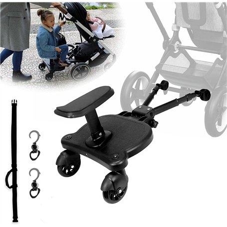 HELLO HIPPO® Planche pour poussette universelle Planche poussette avec siège- Accessoire pour poussette - Adaptateur pour pousse